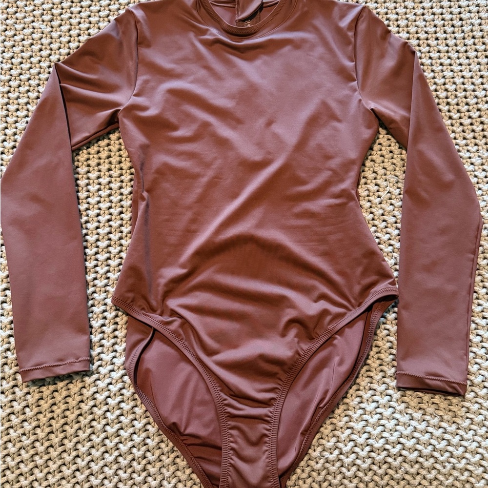 SKIMS long sleeve one-piece swimsuit